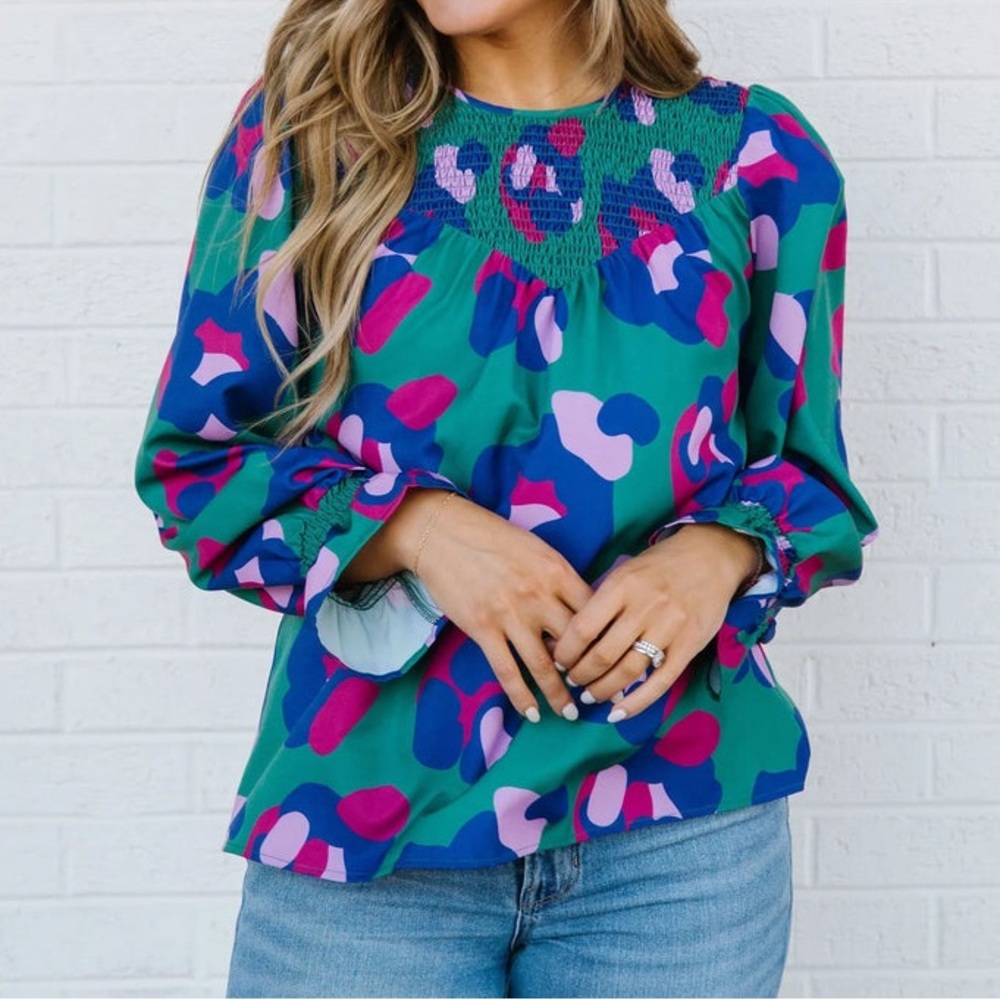 Lynn Spot On Blue Top - Michelle McDowell | Sz Med Pre owned condition